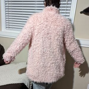 Light Pink Faux Fur Jacket.